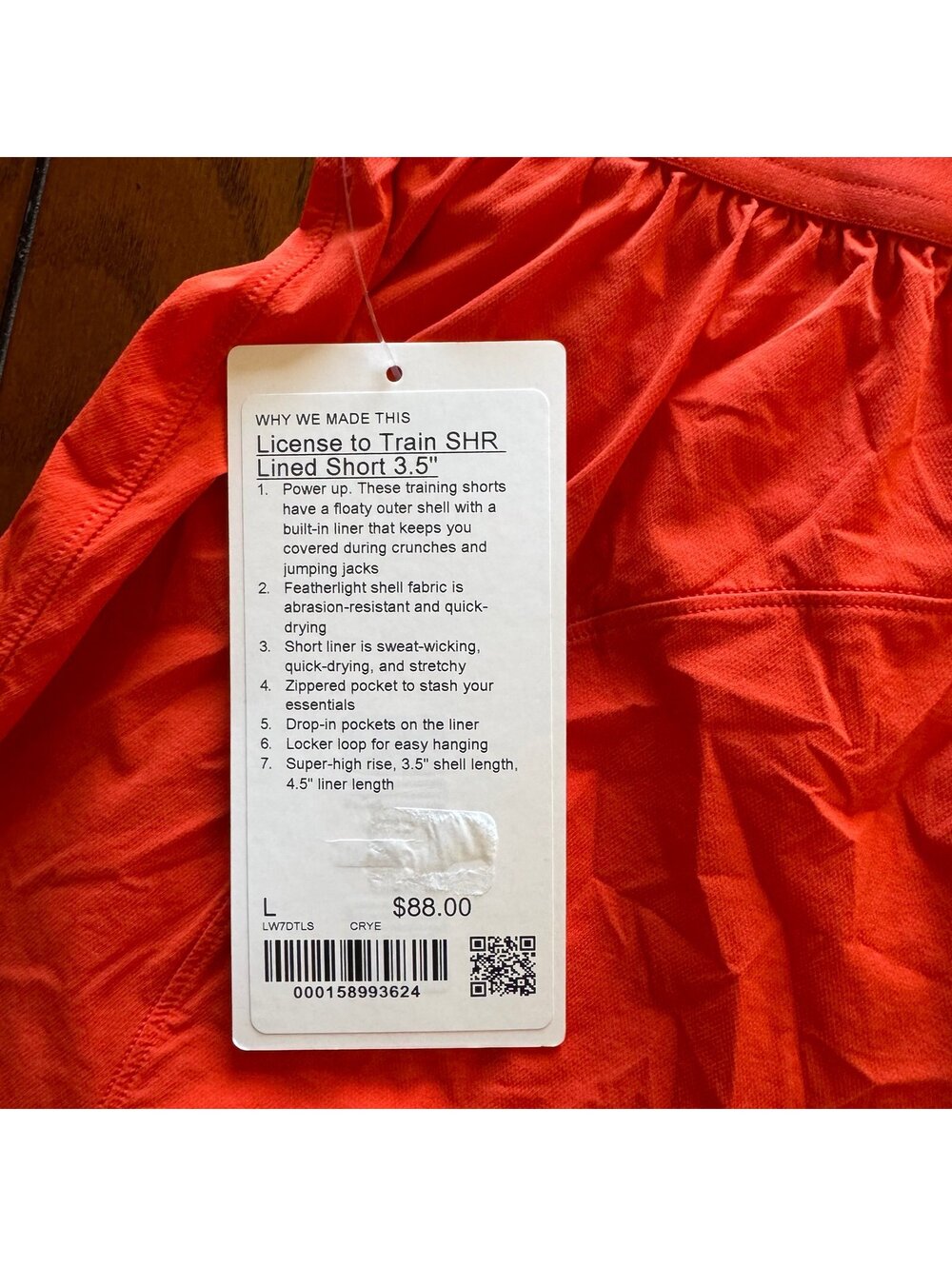Lululemon License to Train Super High Rise Short 3.5” Cherry Ember Size L/10 NWT - Picture 4 of 8